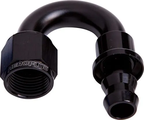 400 Series Push Lock 180° Hose End -4AN AF406-04BLK