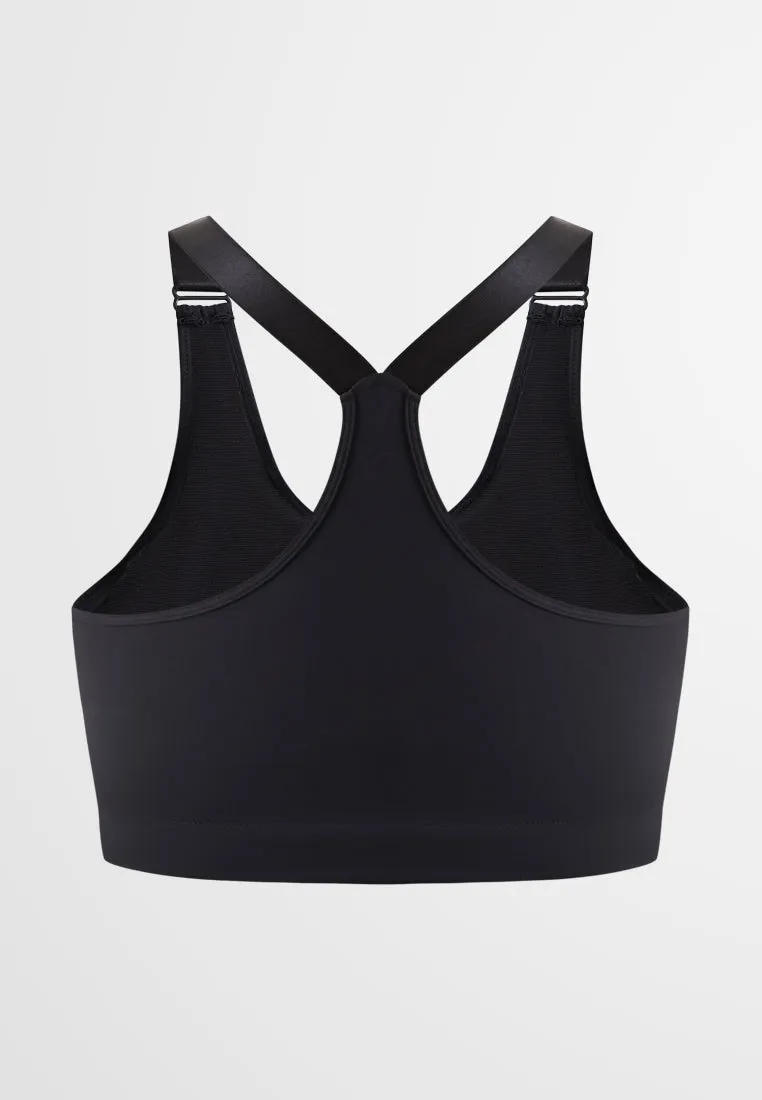 Balance Front Zip Racerback Sports Bra - Black