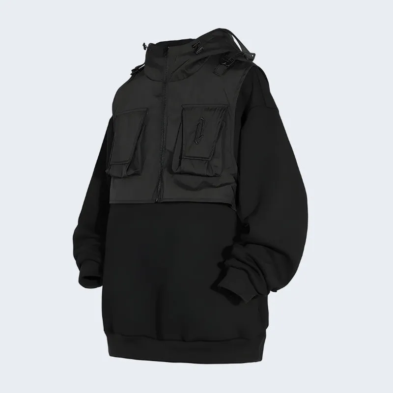 Black Tech Fleece Hoodie