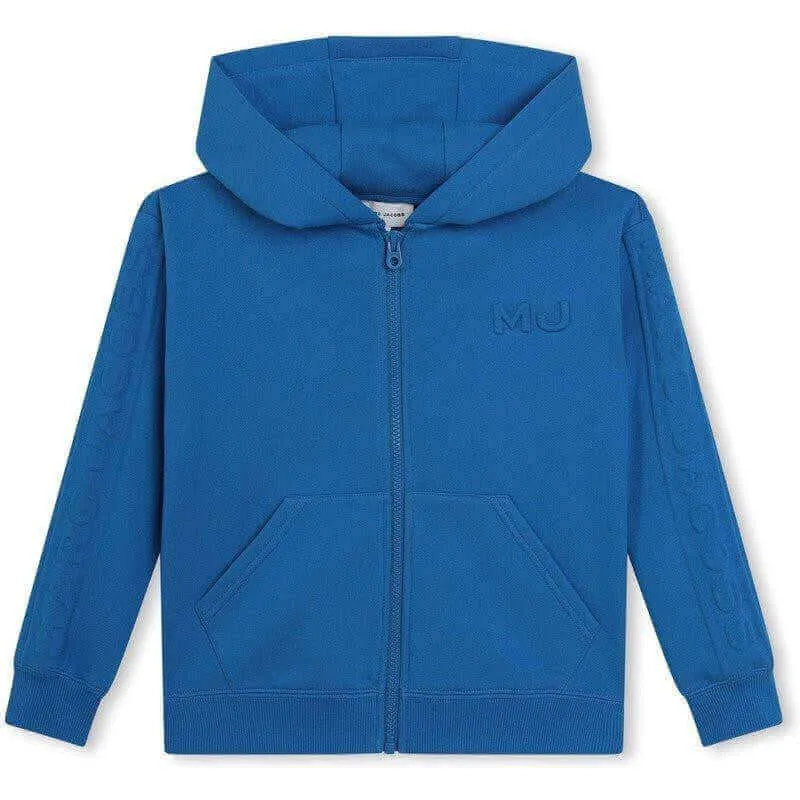 Boys Blue Embossed Hoodie