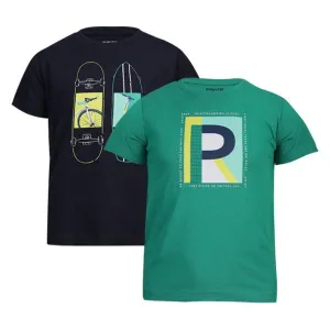 BOYS MULTICOLOR 2-PIECE SHORT SLEEVE GRAPHIC T-SHIRT SET