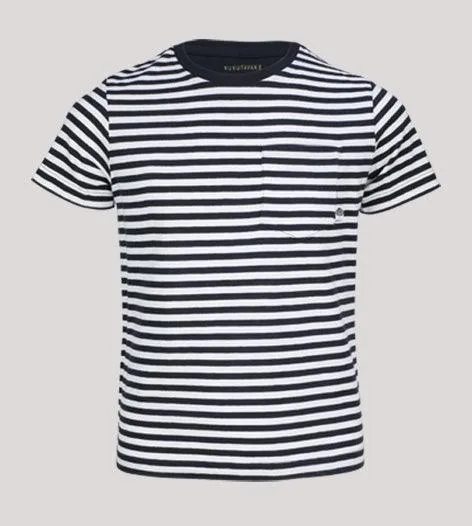 BOYS WHITE AND BLACK STRIPE SHORT SLEEVE T-SHIRT PACK