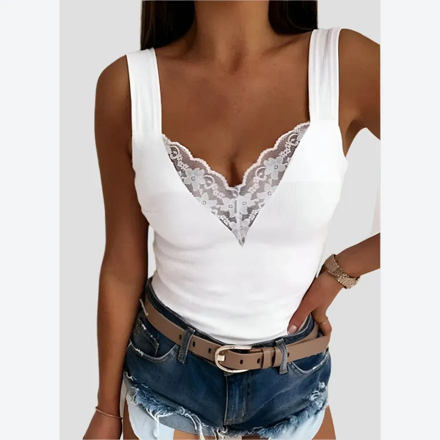 Chic Lace V-Neck Tank Tops