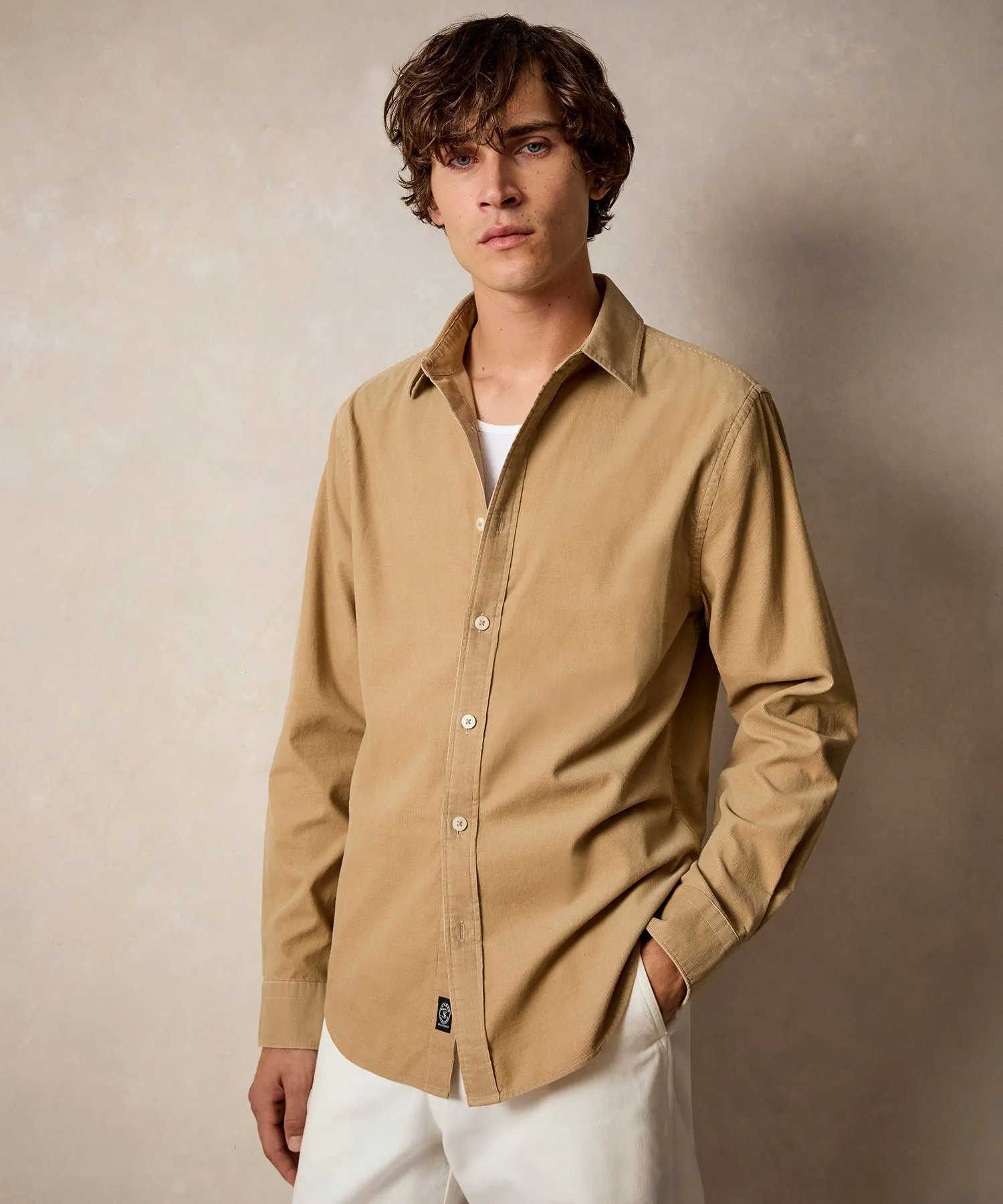 Corduroy Sport Shirt in Beige