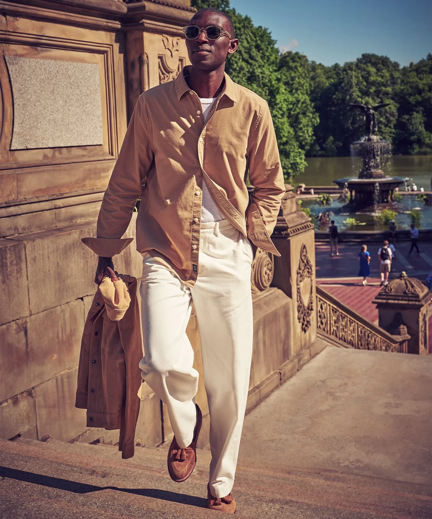 Corduroy Sport Shirt in Beige