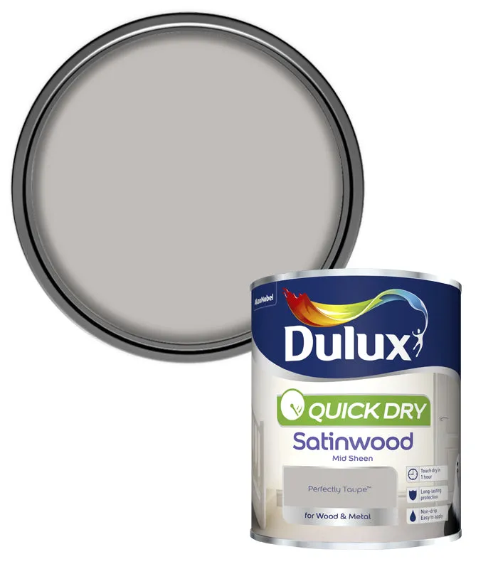 Dulux Quick Dry Satinwood Paint - 750ml