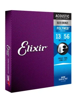 Elixir E11100 Poly Acoustic Medium 13-56 Set