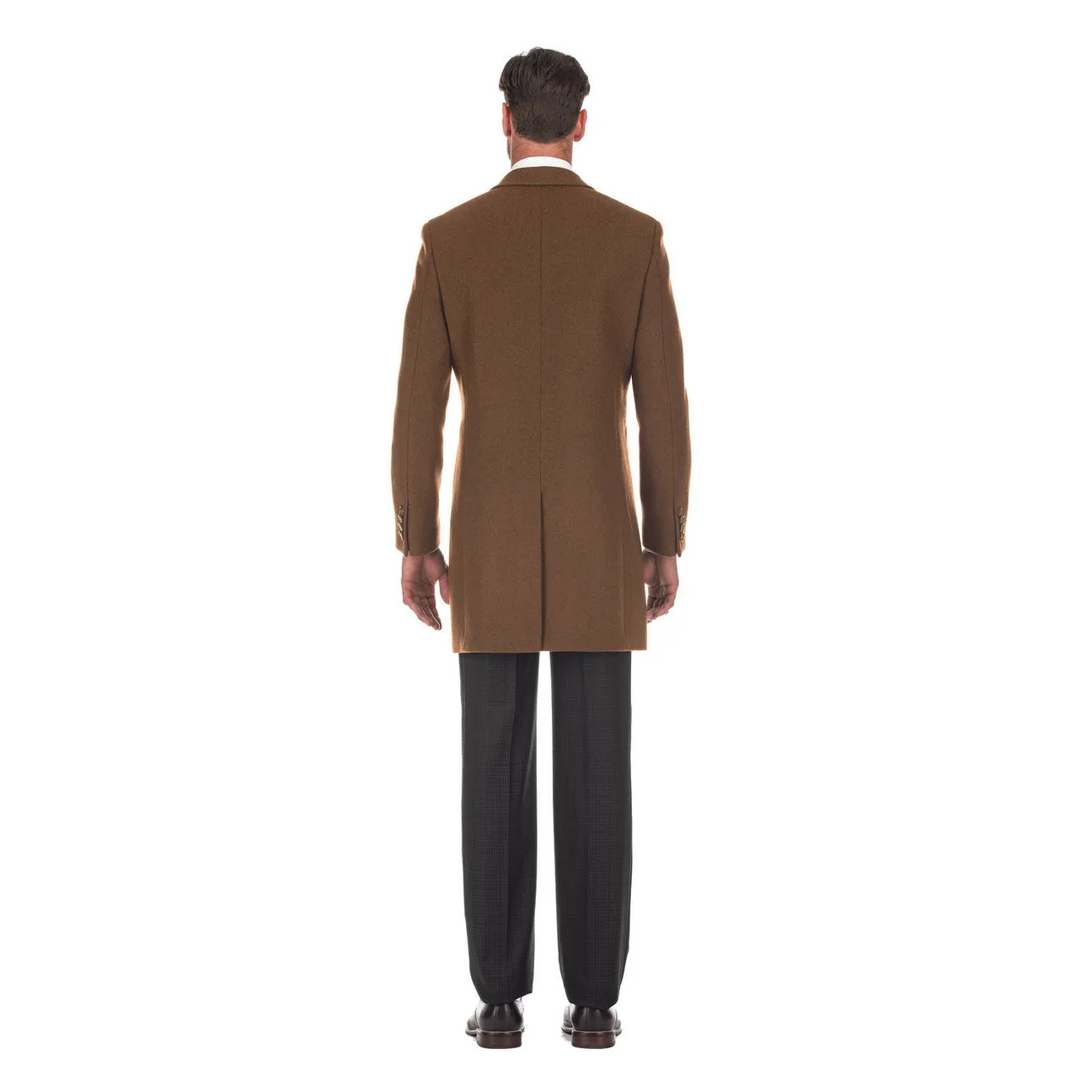 ENGLISH LAUNDRY Wool Blend Breasted Camel Top Coat EL53-01-600