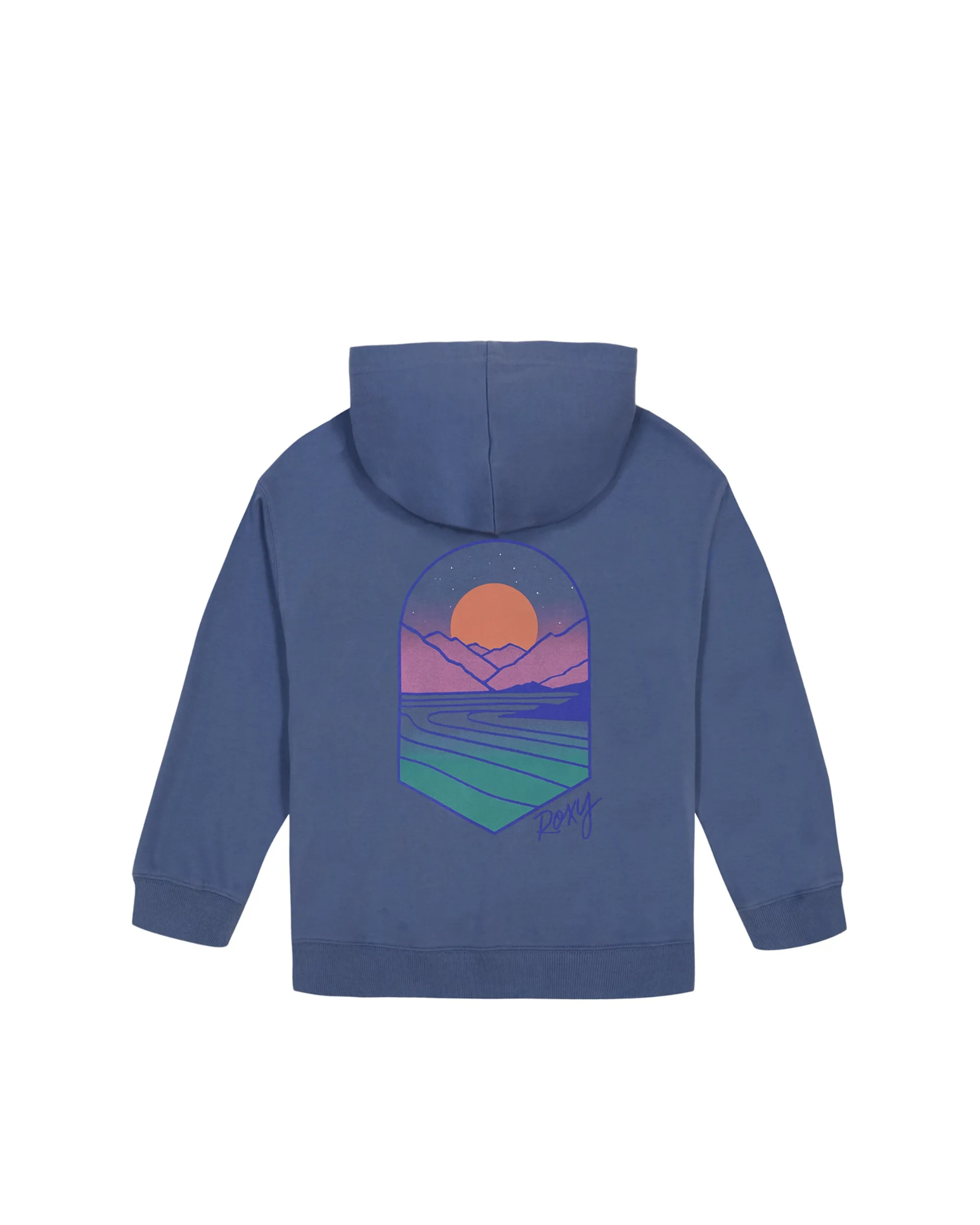 Girls 2-7 Mountain Scenic Oversized Hoodie - Coastal Fjord