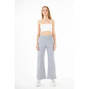 Grey Wide Leg High Trousers