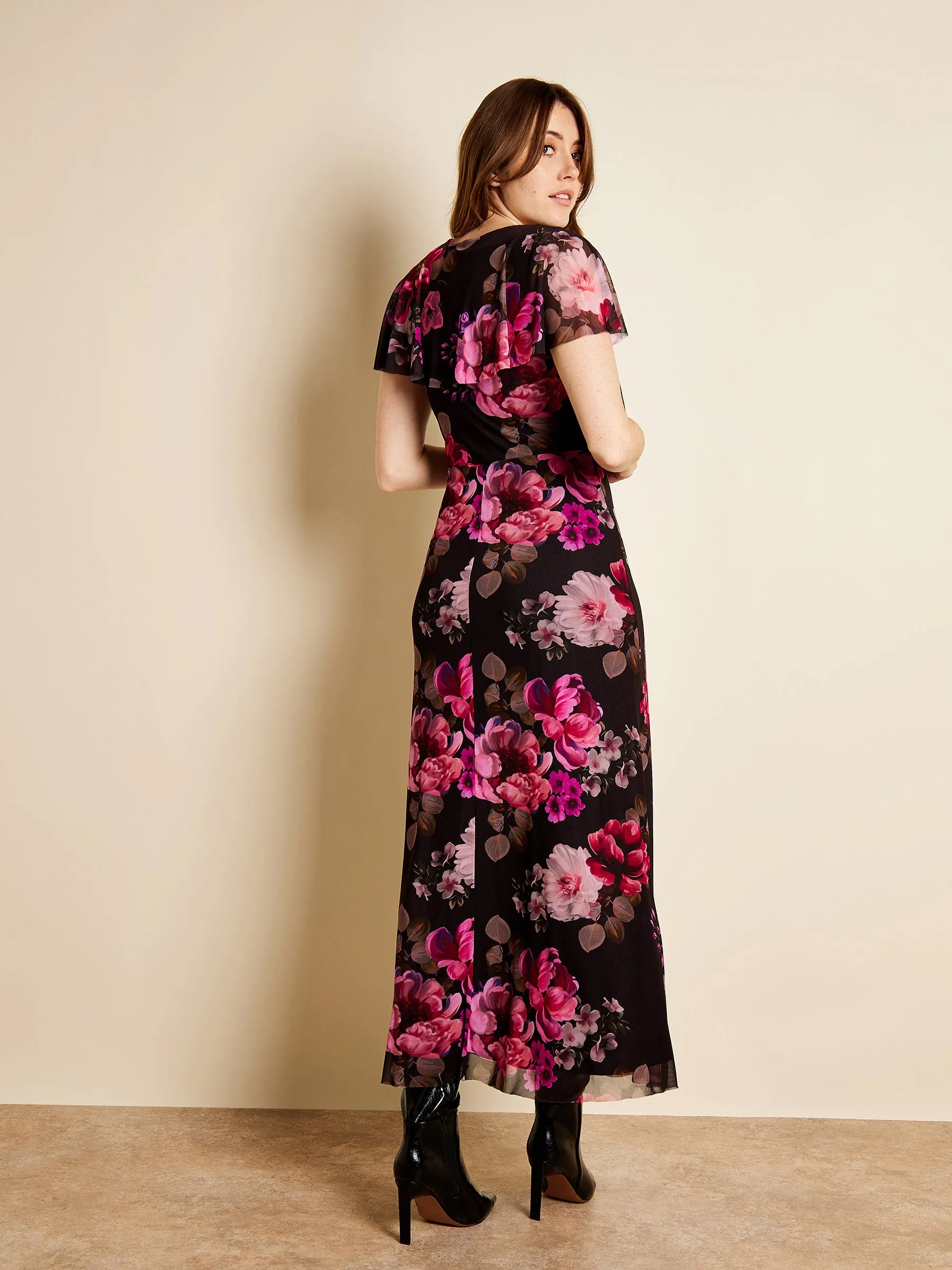 GWD Jenny Floral Print Short Sleeve Maxi Dress