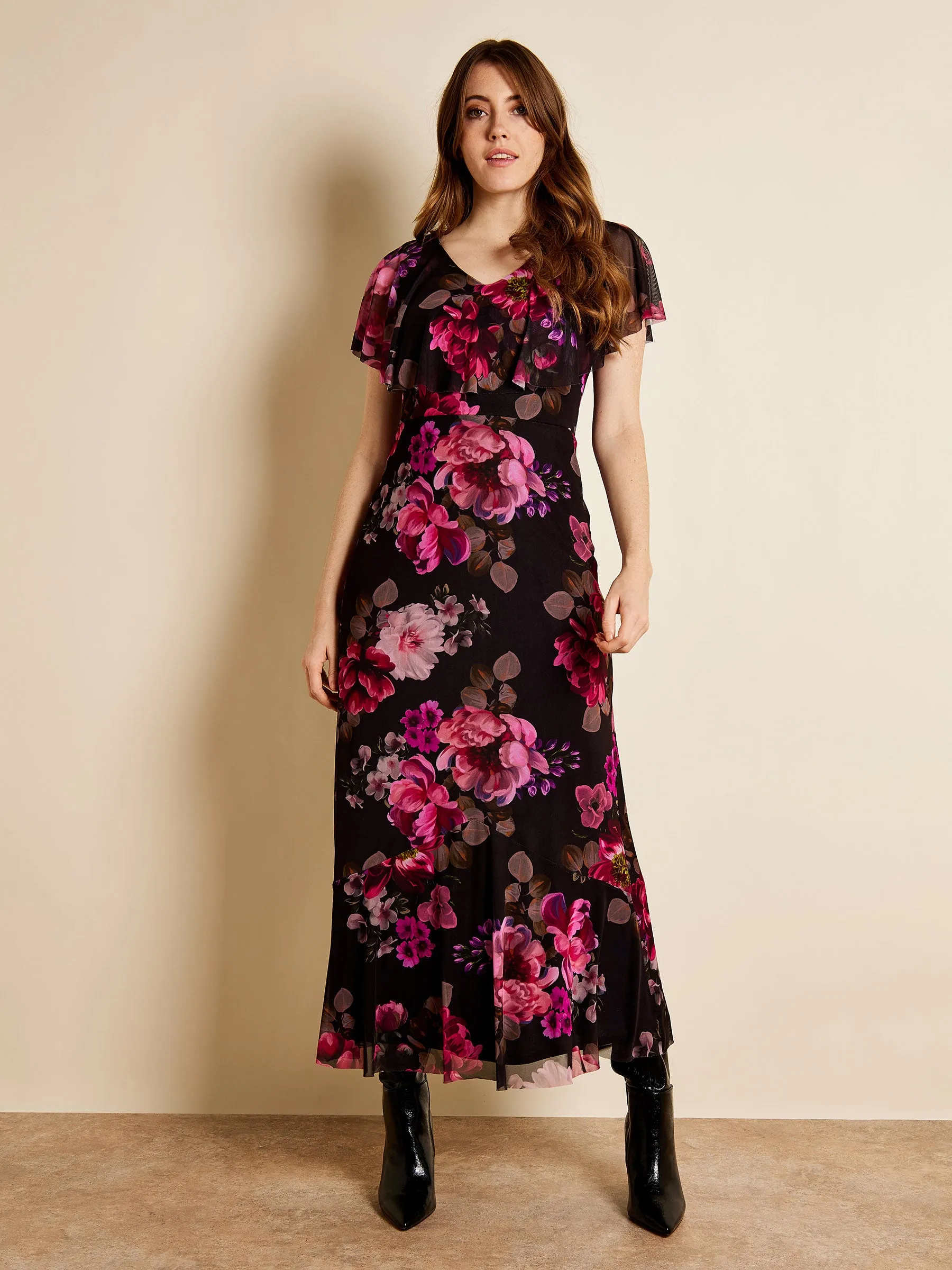 GWD Jenny Floral Print Short Sleeve Maxi Dress