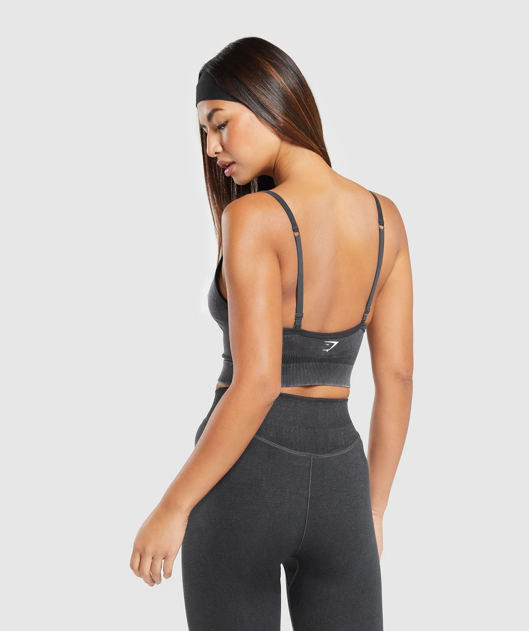 Gymshark Sweat Seamless Washed Midi Tank - Black