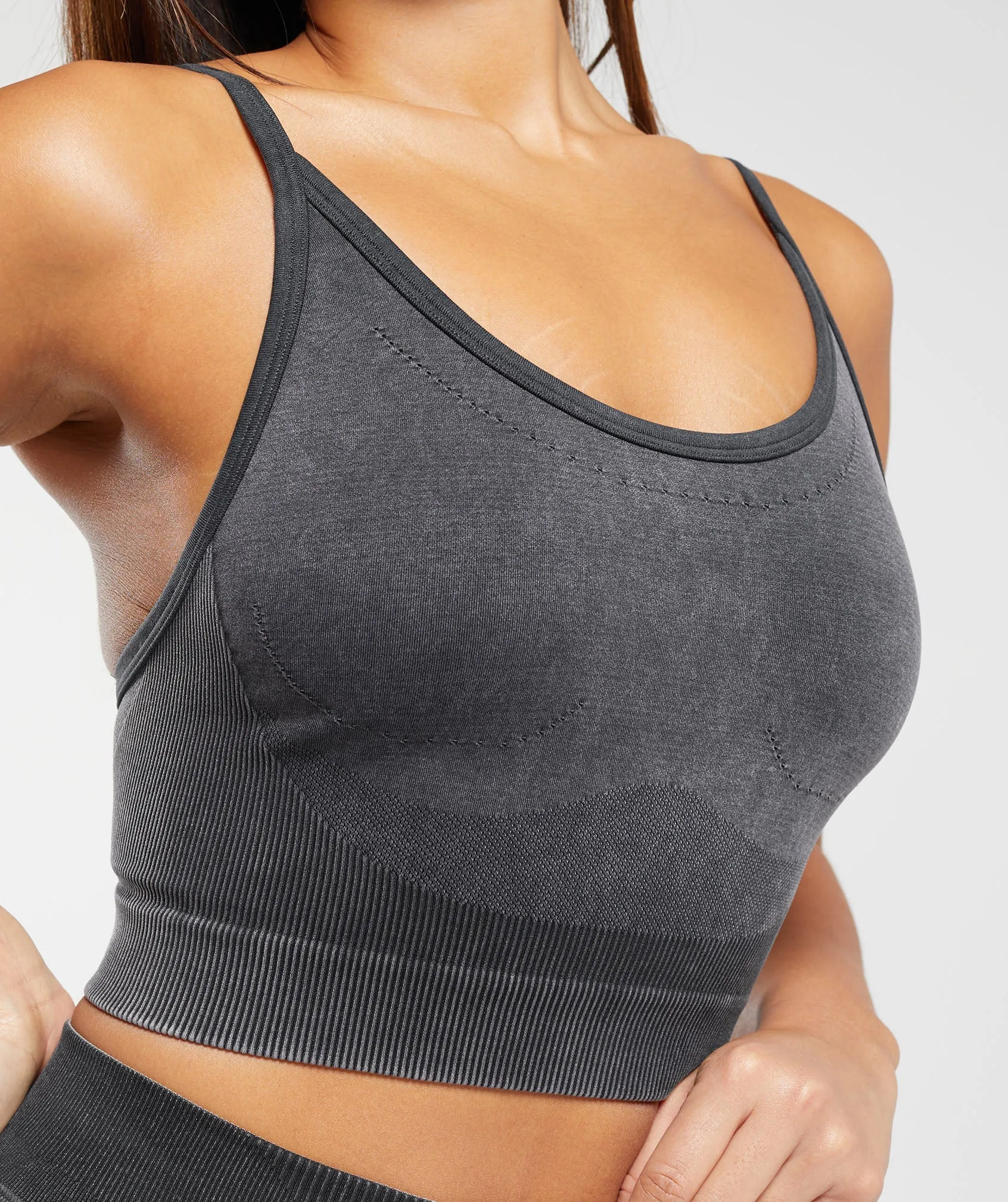 Gymshark Sweat Seamless Washed Midi Tank - Black