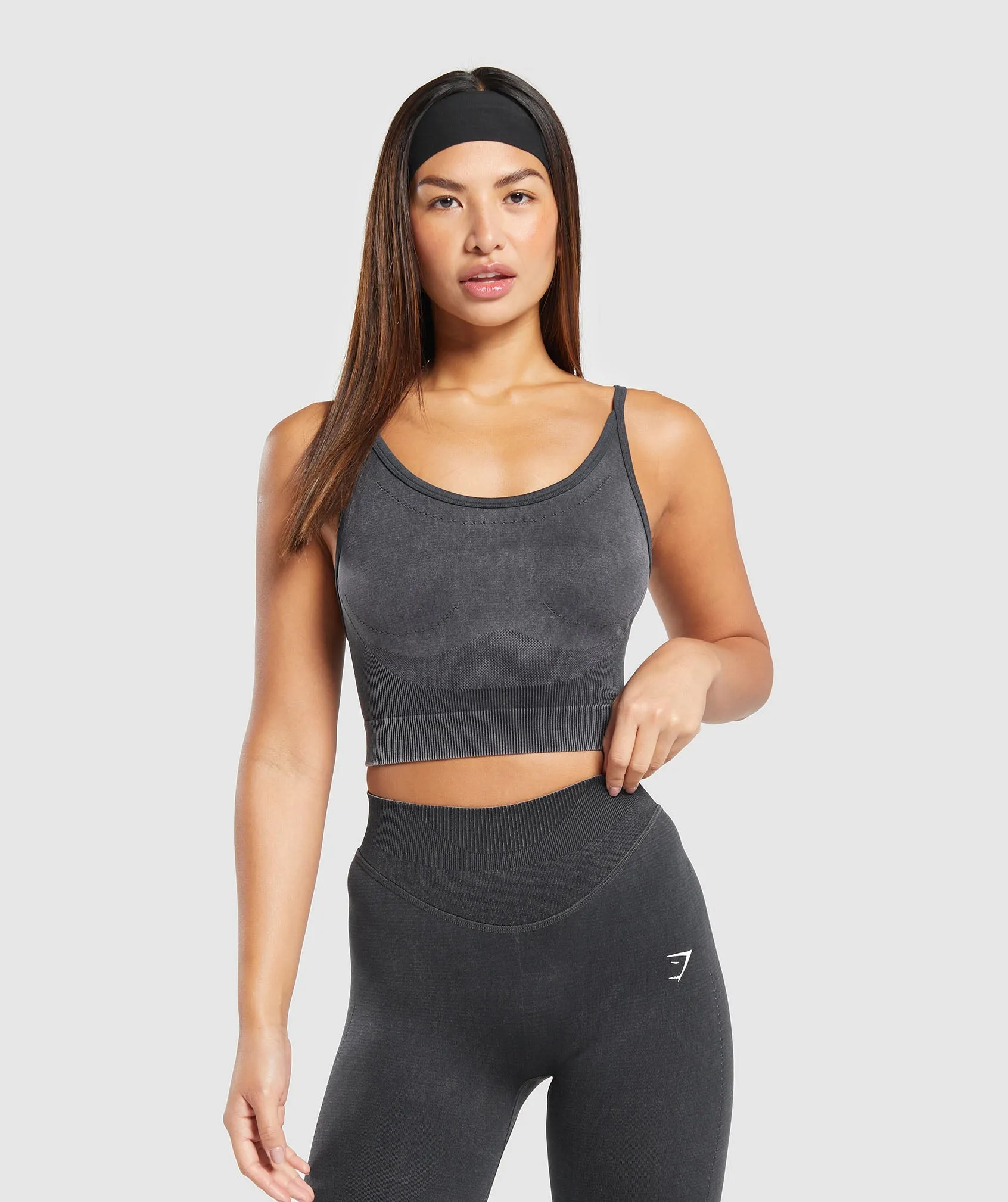 Gymshark Sweat Seamless Washed Midi Tank - Black