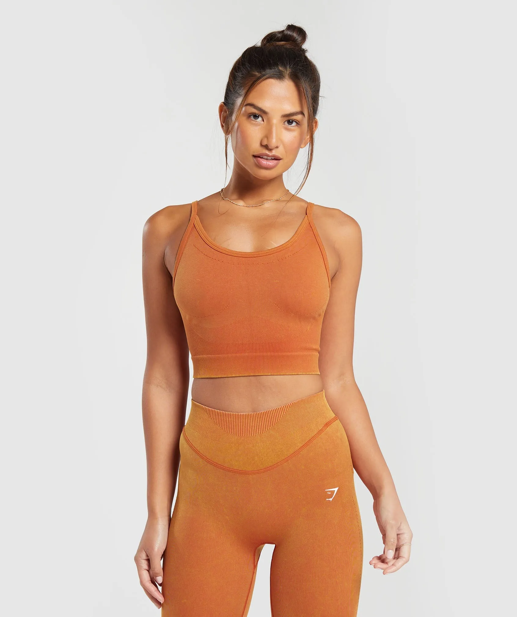 Gymshark Sweat Seamless Washed Midi Tank - Rust Orange