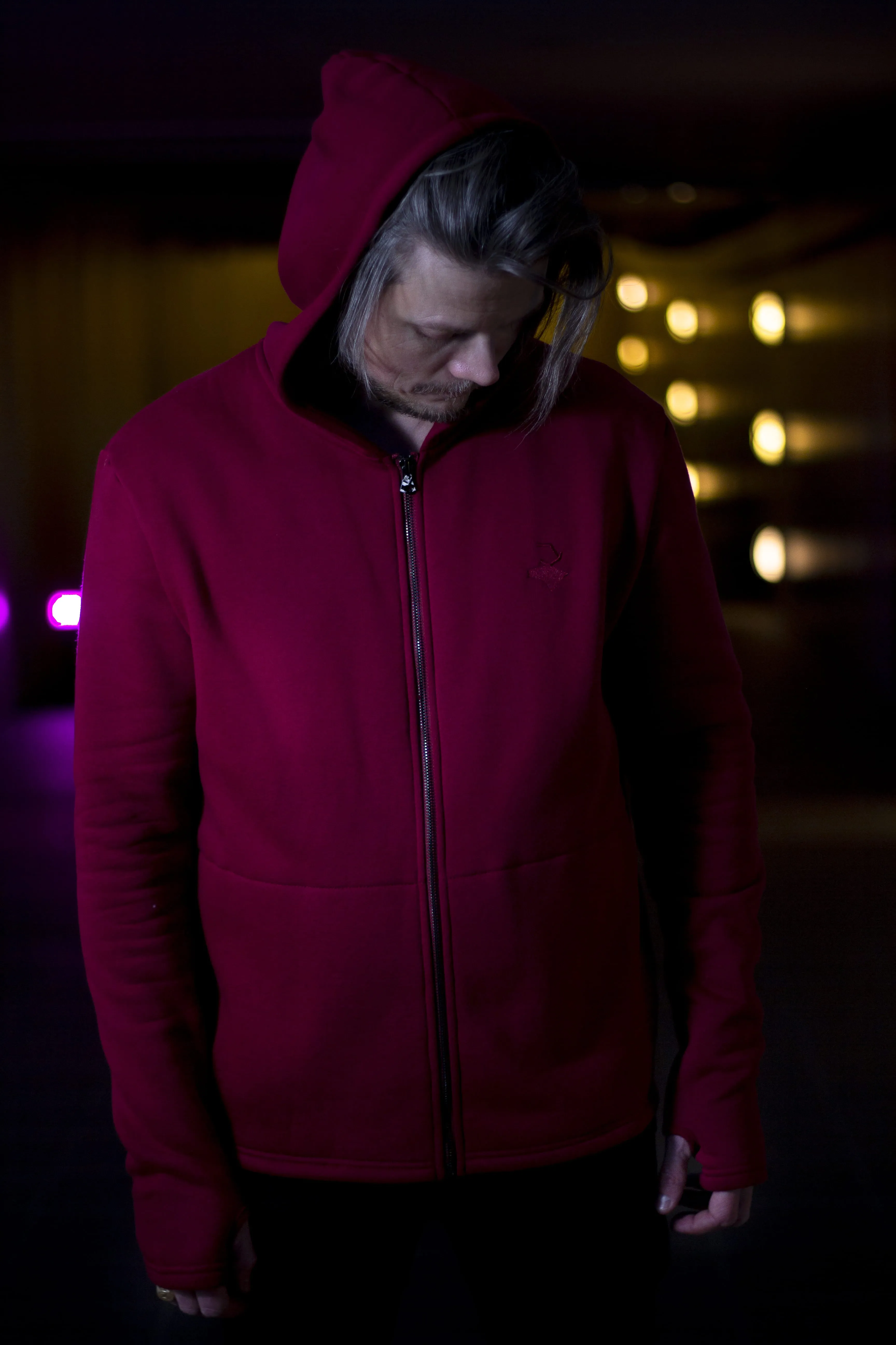 ICON MAROON ZIP-HOODIE