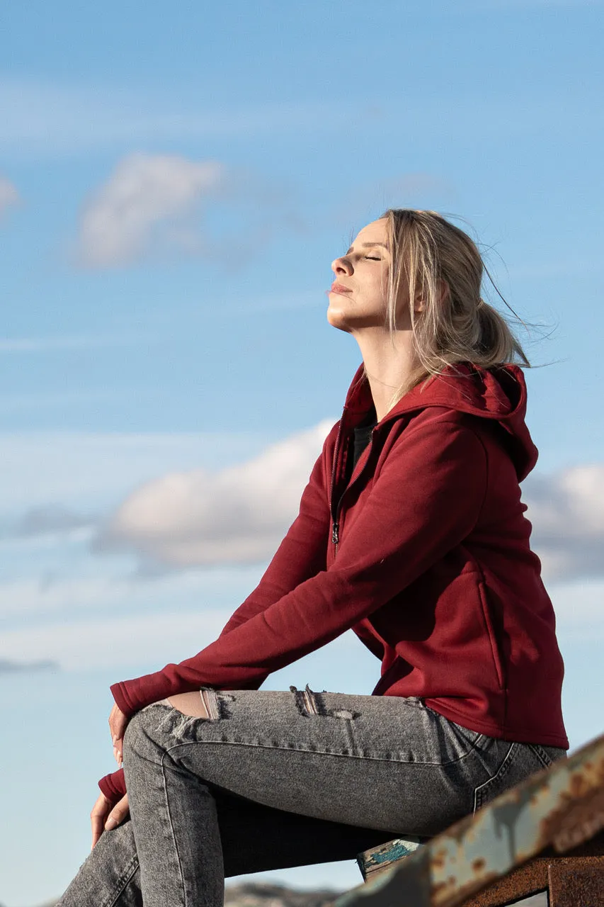 ICON MAROON ZIP-HOODIE