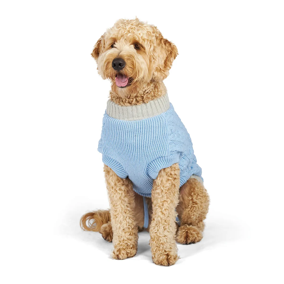 Kazoo Apparel Cable Knit Dog Jumper Blue Medium ***