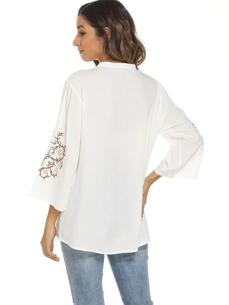 KHALEE YOSE Vintage Chic Embroidery Top