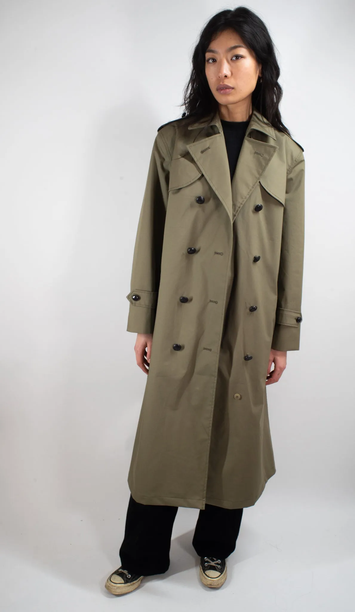 Ladies' Plus Sizes Khaki Trench Coat - Full Length – New