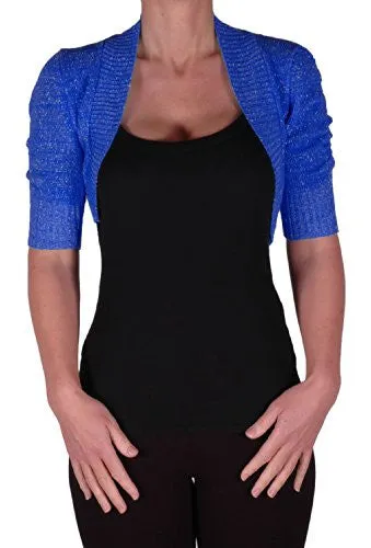 Lavina Short Sleeve Lurex Knitted Shrug