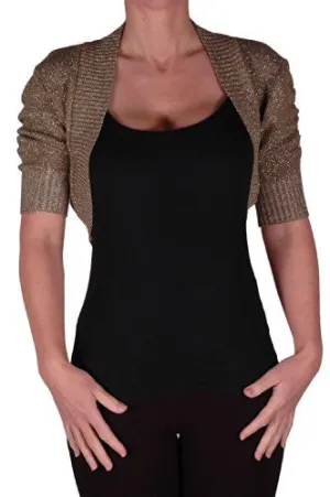 Lavina Short Sleeve Lurex Knitted Shrug