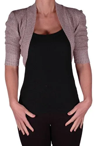 Lavina Short Sleeve Lurex Knitted Shrug