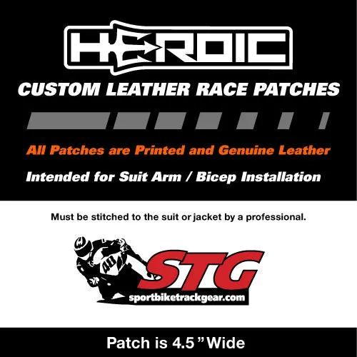 Leather Printed Patches - STG Sportbiketrackgear.com Arm Patch