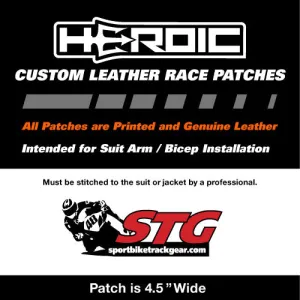 Leather Printed Patches - STG Sportbiketrackgear.com Arm Patch