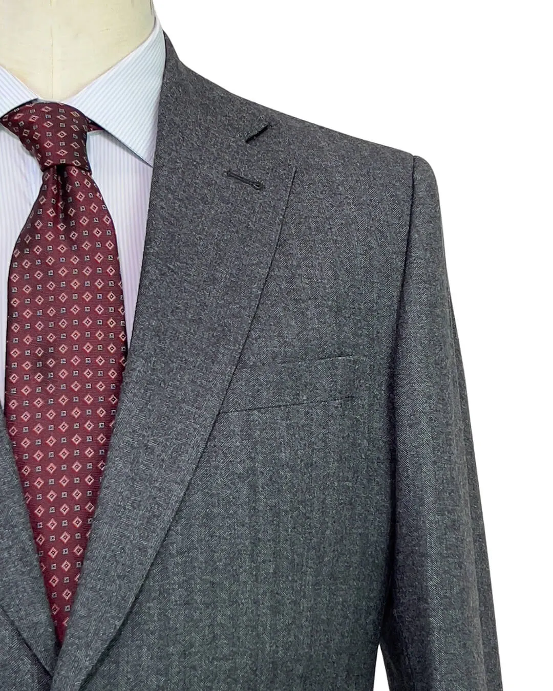 Light Grey Herringbone Lanificio F. Lli Cerruti Suit