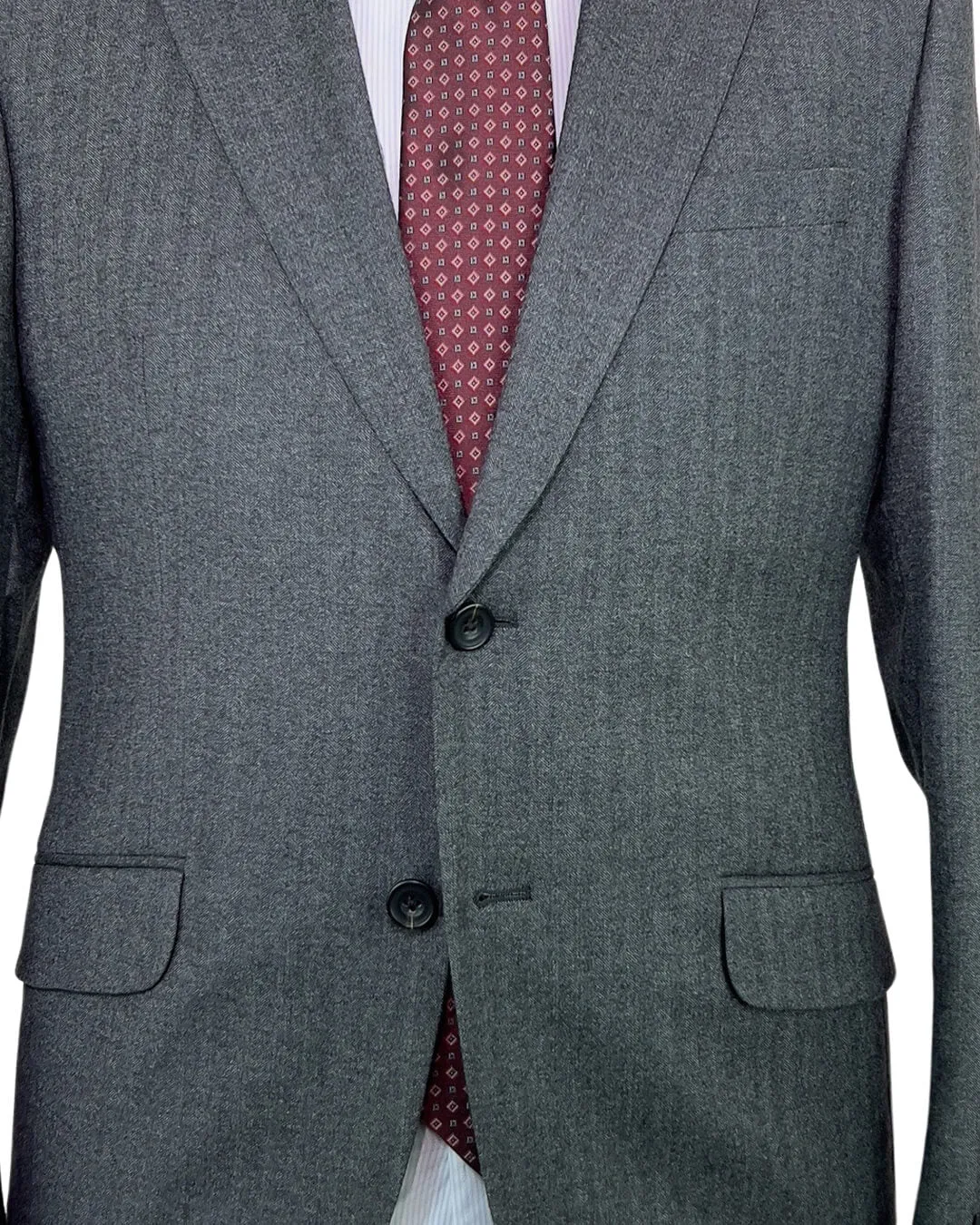 Light Grey Herringbone Lanificio F. Lli Cerruti Suit