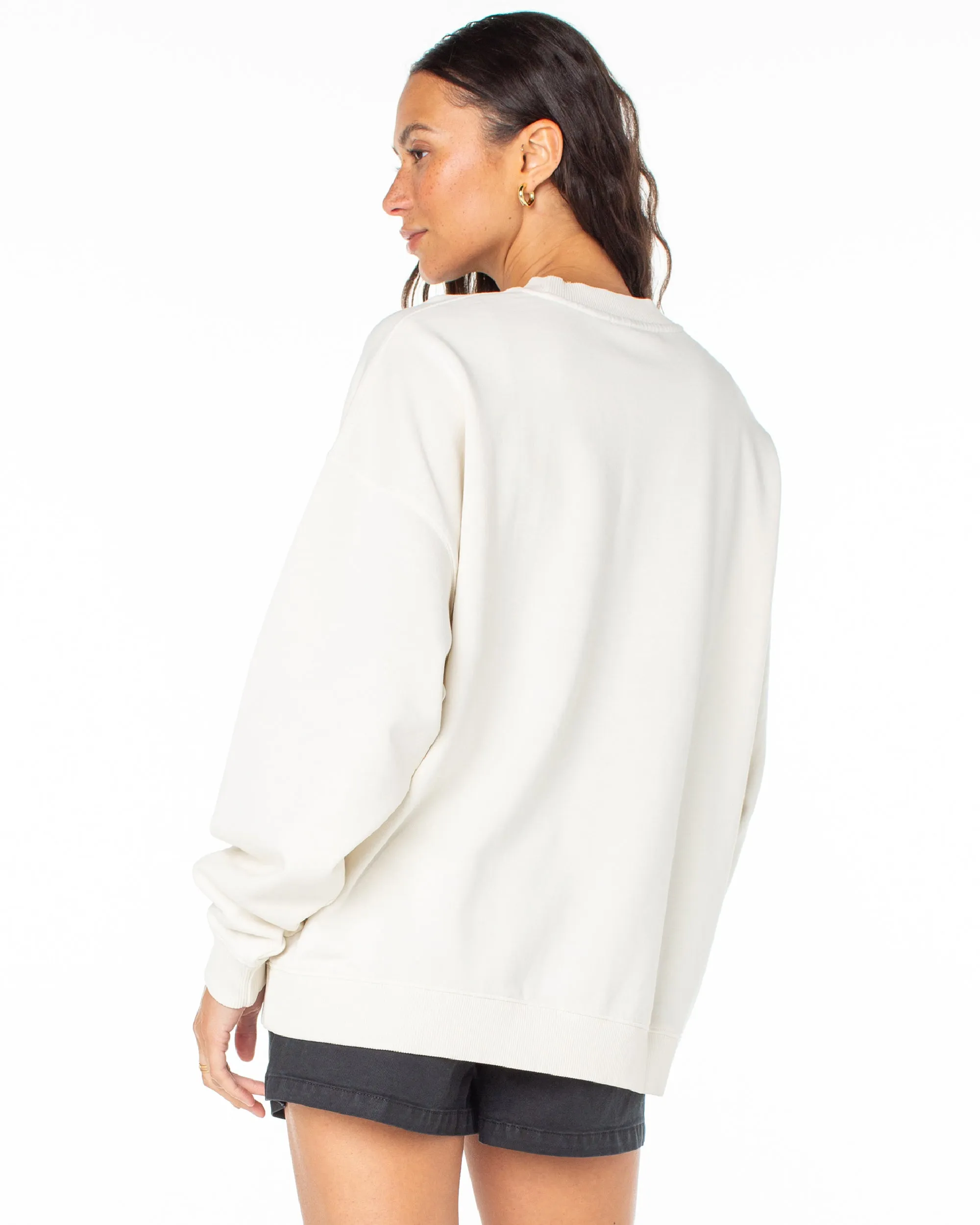 Lineup Oversized Crew Neck Sweatshirt - Snow White