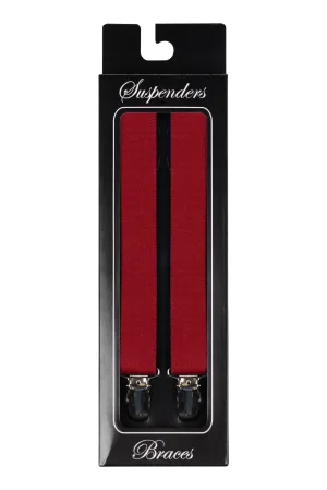 Men's Ferrari Red Clip-on Suspenders