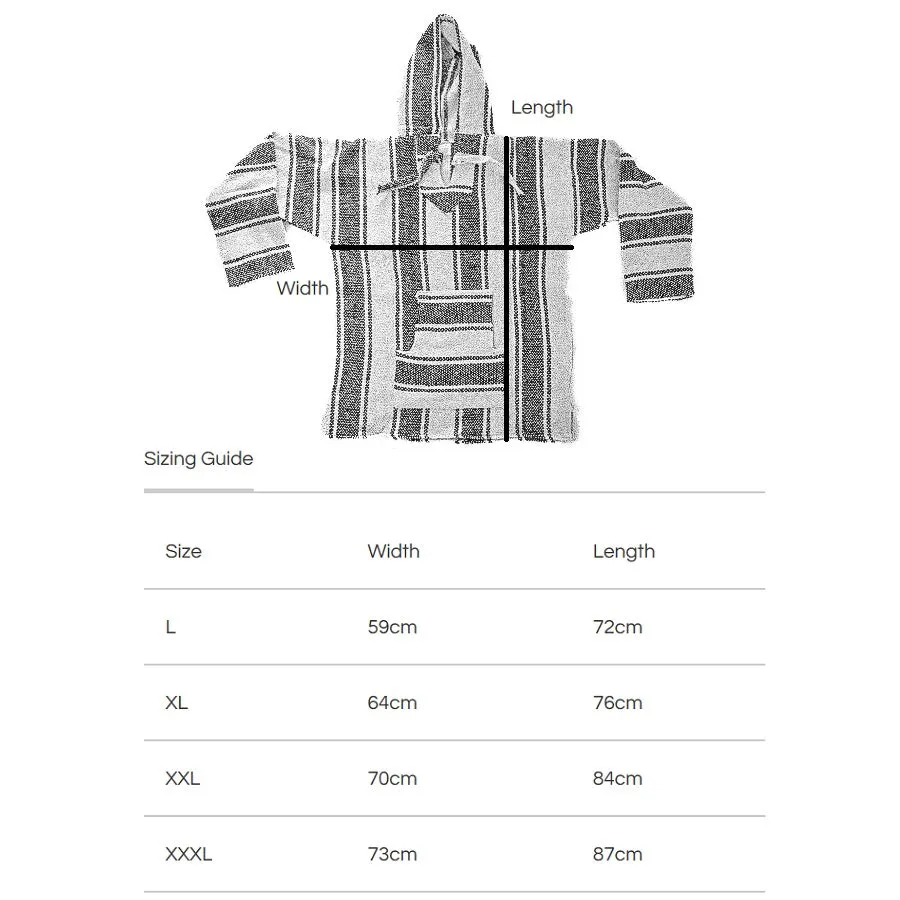 Mexican Baja Hoodie - Brown & White