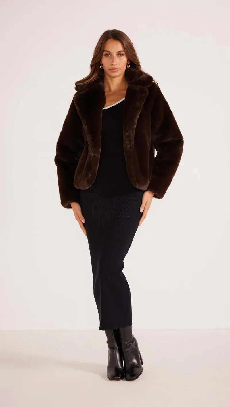 MinkPink Zara Faux Fur Jacket