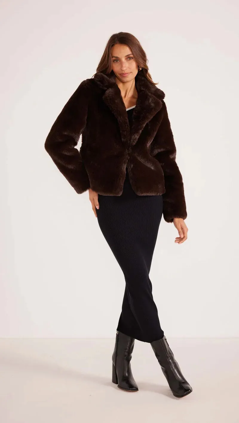 MinkPink Zara Faux Fur Jacket