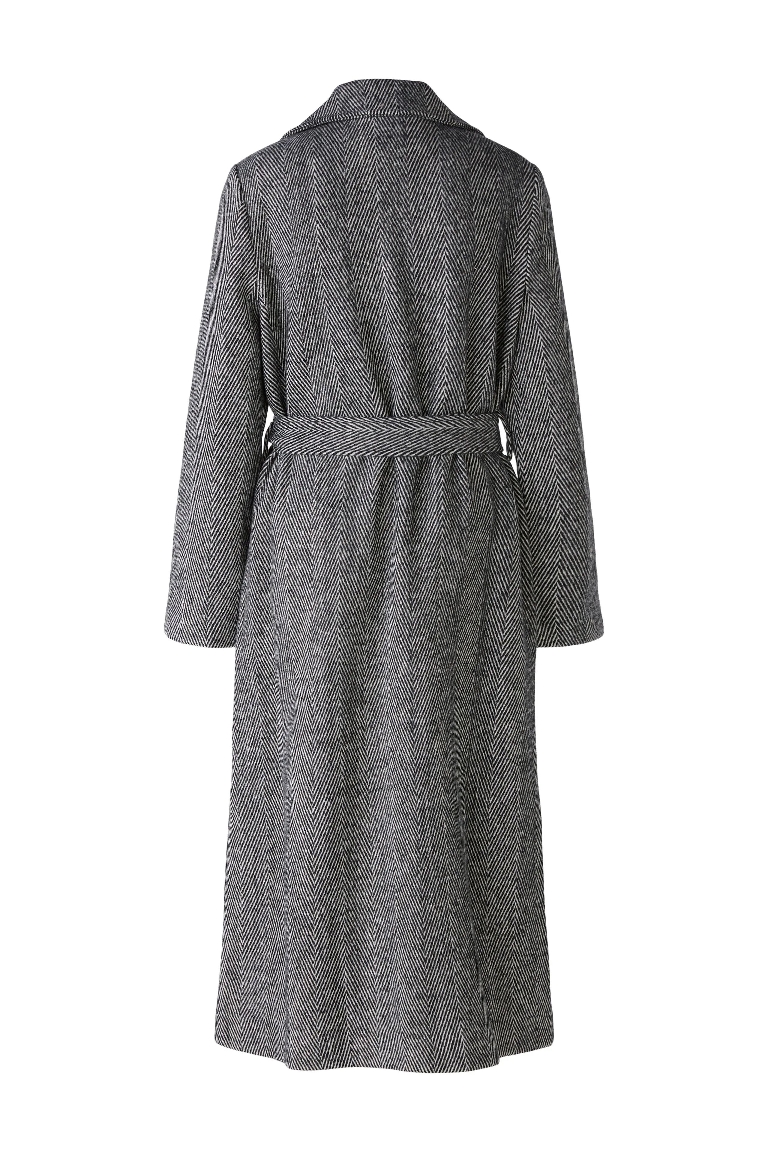 Oui Mantel Wool Blend Coat Black/Offwhite