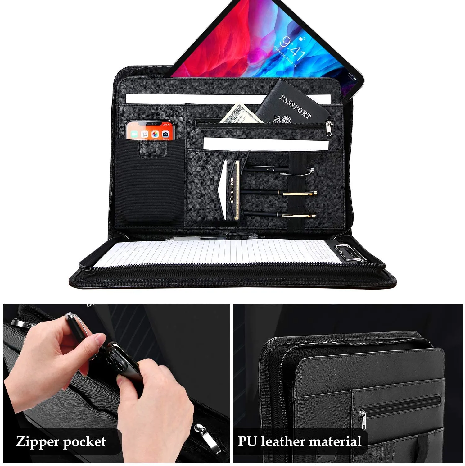 Portfolio Business Padfolio Folder with Zipper | ProCase