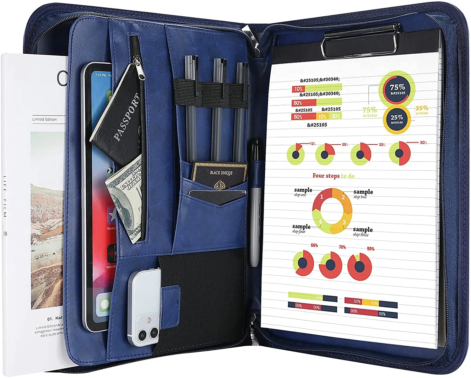 Portfolio Business Padfolio Folder with Zipper | ProCase