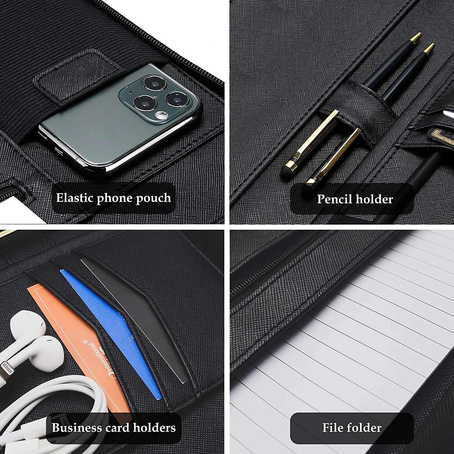 Portfolio Business Padfolio Folder with Zipper | ProCase