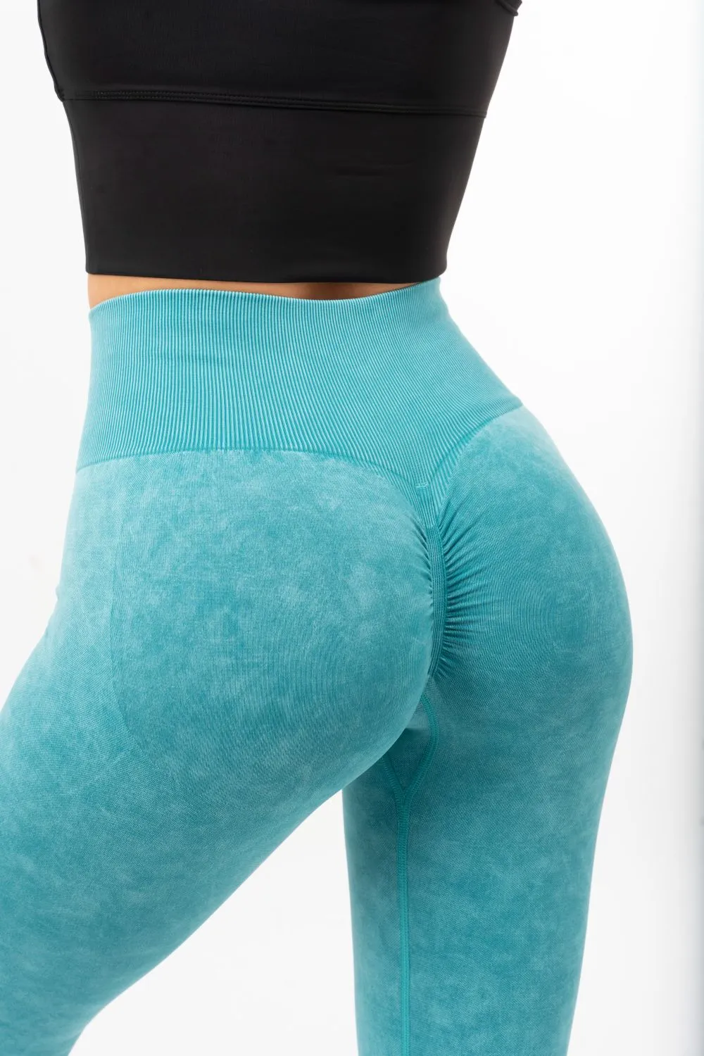 Scrunch Bum Leggings - Ocean Green