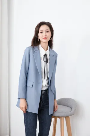 Shadow Blue Single-button Suit Blazer