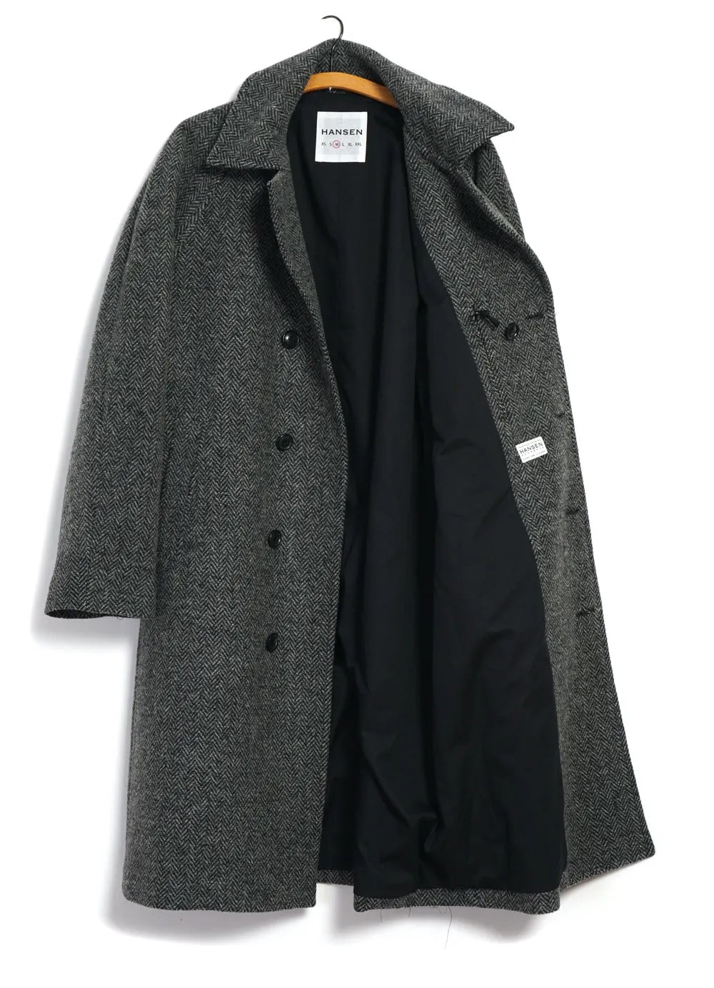 SIGURD Wool Lined Long Coat | Grey Tweed