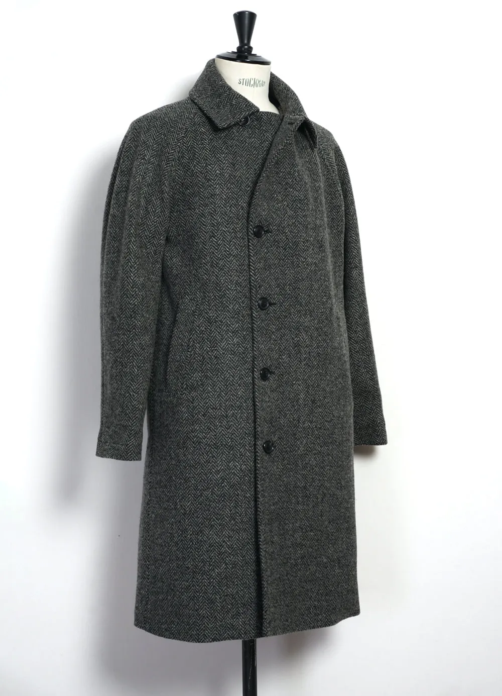 SIGURD Wool Lined Long Coat | Grey Tweed