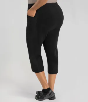 Stretch Naturals Side Pocket Capri Black