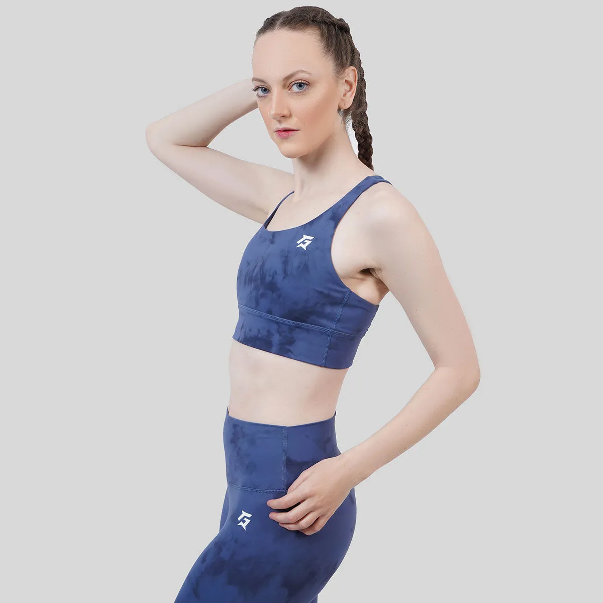 Textured Sports Bra (Blue)