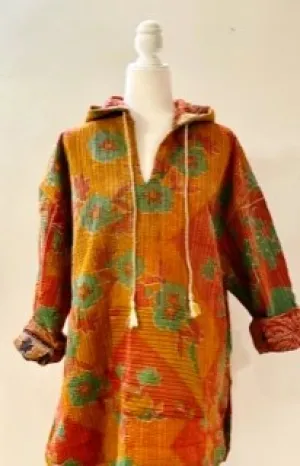 Throw and Go Hoodies Redefine Kantha: A Fashion Must. (Peach)