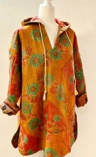 Throw and Go Hoodies Redefine Kantha: A Fashion Must. (Peach)