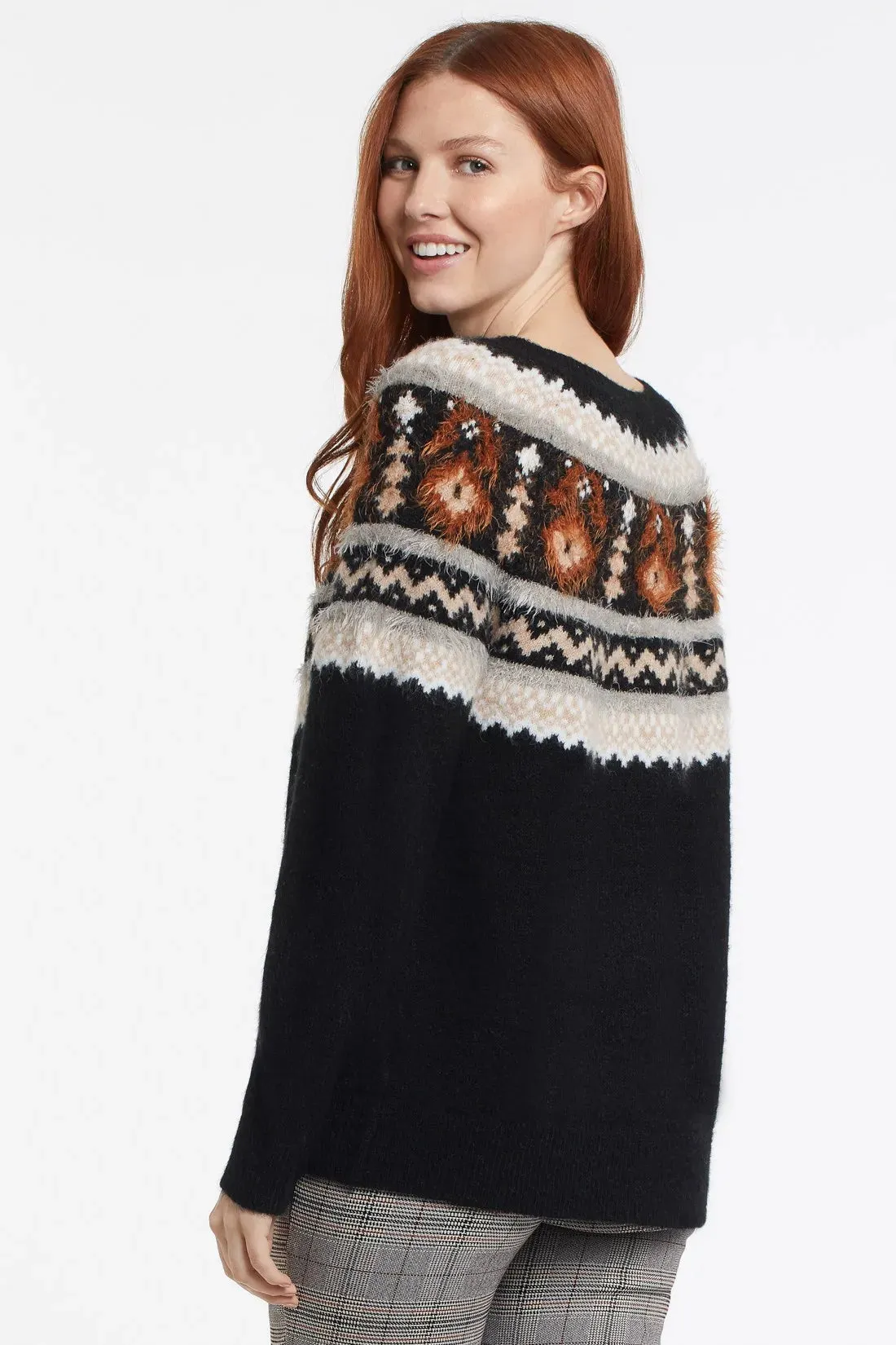 Tribal | Crew Neck Intarsia Sweater | Women's